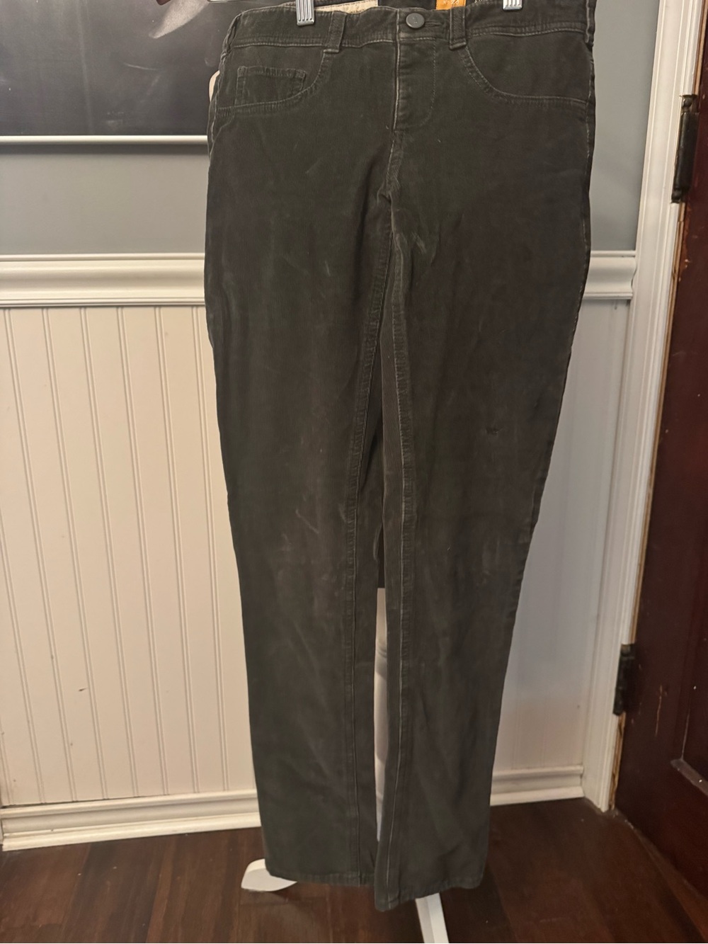 Anthropologie Pilcro Serif Corduroy Skinny Pants Gray 28 Dark Academia Cozy